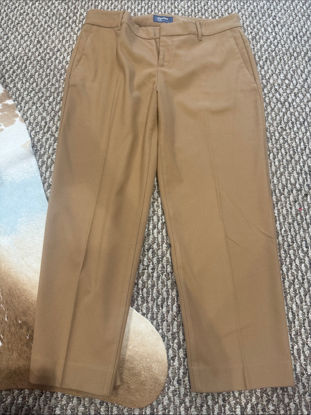 Old Navy Camel Straight Crop Dress Pants